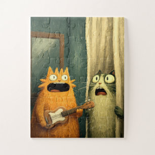 Curtain Duet – Funny Cats Puzzle