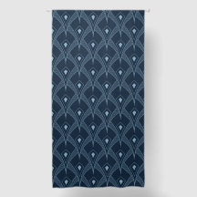 Curtains - Art Deco Fan Design Blue