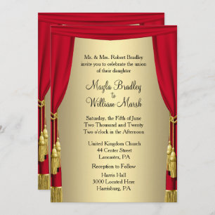 Curtains Theatre Wedding Theme Invitation