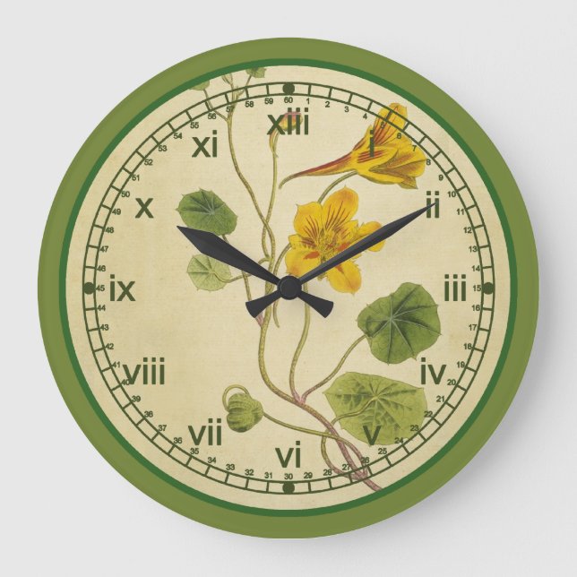 Curtis Botanical Wall Clock in 3 Styles (Front)