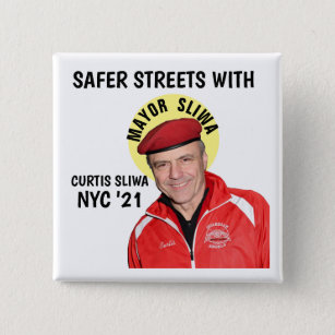 Curtis Sliwa for NYC Mayor 2021 15 Cm Square Badge