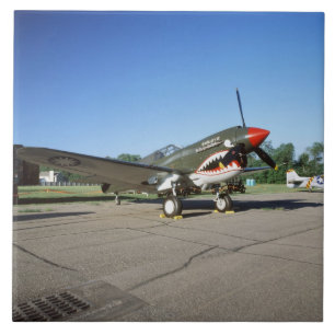 Curtiss P-40 Warhawk, at Minnesota CAF Air Show Ceramic Tile