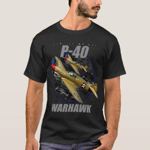 Curtiss P-40 Warhawk  USAF WW2 Fighter Aircraft T-Shirt