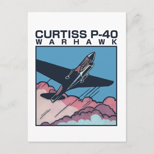 Curtiss P-40 Warhawk | WW2 Plane Postcard (Front)