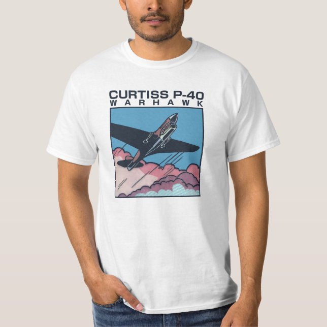 Curtiss P-40 Warhawk | WW2 Plane T-Shirt (Front)
