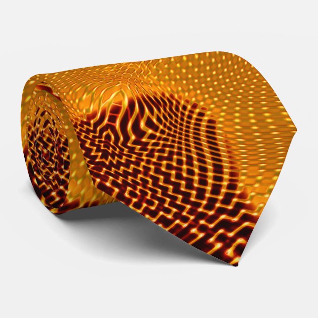 Curva laranja e pontos dourados sobre fundo marrom tie (Rolled)