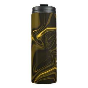 Curvas amarelas ou dourados em imagem marrom. thermal tumbler