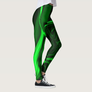 Curvas verdes em imagem verde escura. leggings