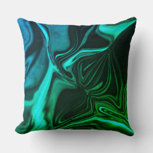 Curve and folds cyan nickeled and greenleaf effect cushion