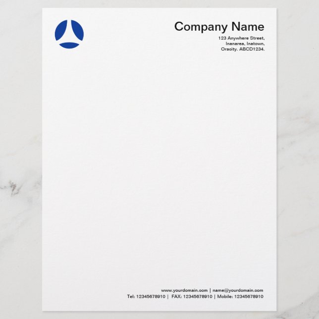 Curve Ball - Navy Blue Letterhead Template (Front)