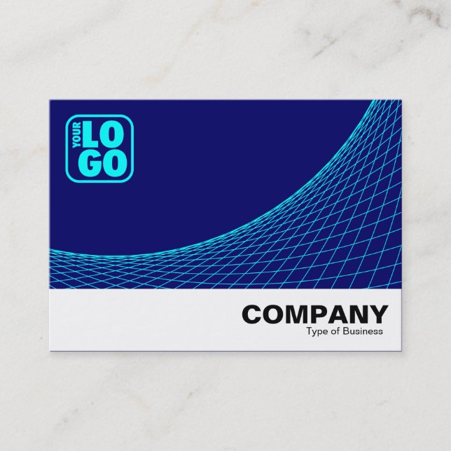 Curve Footed - Cyan with Deep Navy Business Card (Front)