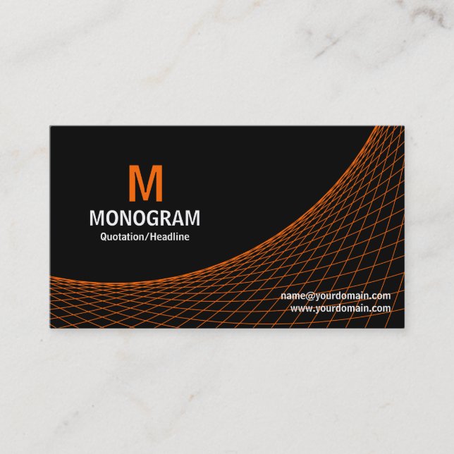Curve - Orange on Black Business Card (Front)