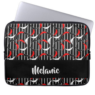 Curve spikes on striped laptop sleeve