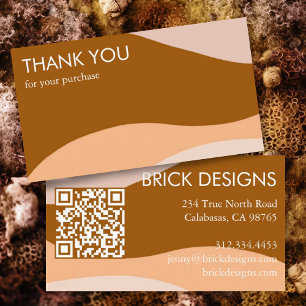 Curve Stripes Retro Minimalist Modern QR Code Thx Business Card