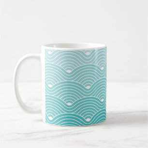 Curve Waves Geometric Pattern background, Vintage  Coffee Mug