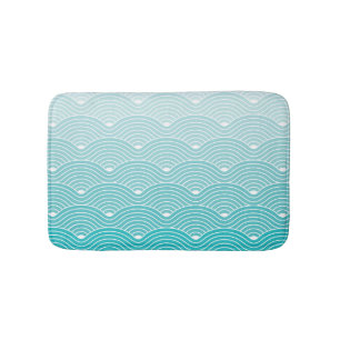 Curve Waves: Vintage Geometric Pattern Bath Mat