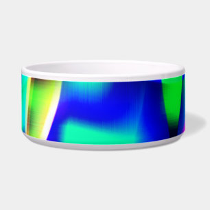 Curved and very colourful shapes, green prevails