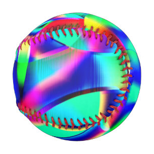 Curved and very colourful shapes, green prevails baseball