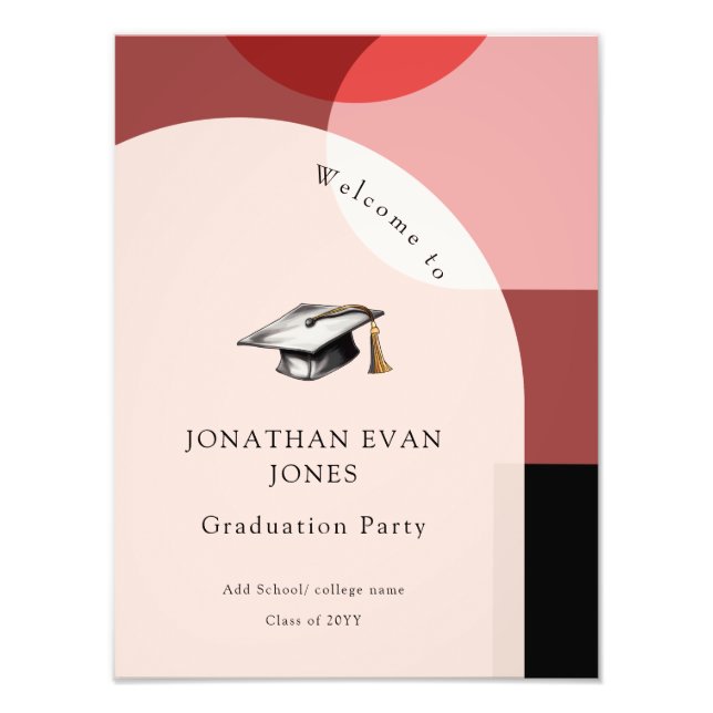 Curved Arched Graduation Party Welcome Sign (Front)