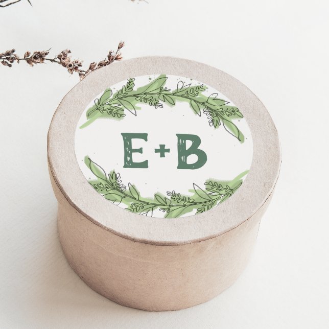 Curved Branches | Greenery Wedding Envelope Seals (Creator Uploaded)