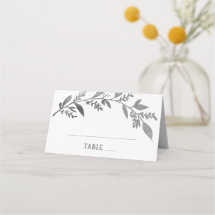 Curved Branches   Silver Wedding Place Card