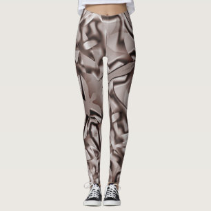 Curved brown shapes, chocolate tone leggings