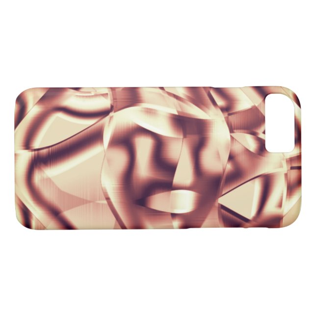 Curved brownish red or burgundy shapes, beige tone Case-Mate iPhone case (Back (Horizontal))