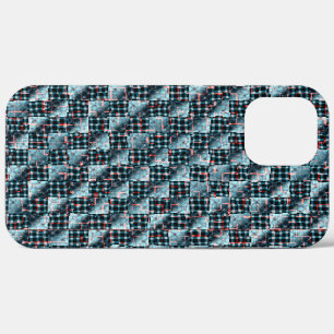 Curved chess squares exposed to destructive mosaic iPhone 12 pro max case