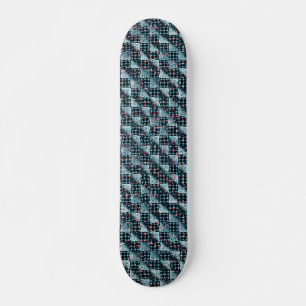 Curved chess squares exposed to destructive mosaic skateboard