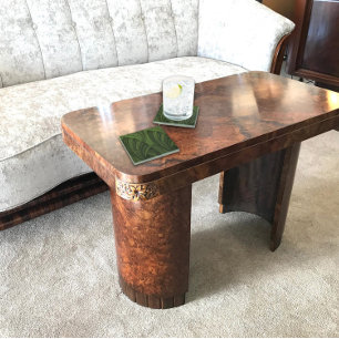 Curved Fan Rich Green Glass Coaster