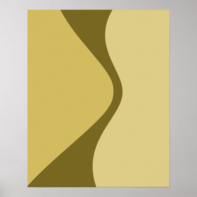 Curved Geometric Shapes Brown Tones Poster (Front)
