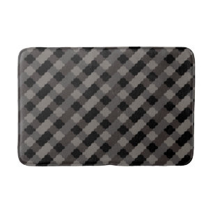 Curved Geometric Tile Pattern Bath Mat