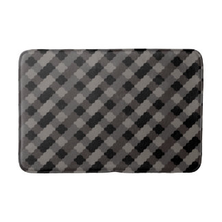 Curved Geometric Tile Pattern Bath Mat