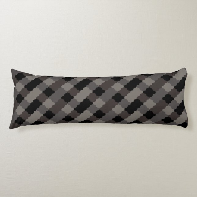 Curved Geometric Tile Pattern Body Pillow  (Front)