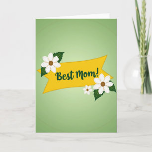 Curved Green Best Mom Card