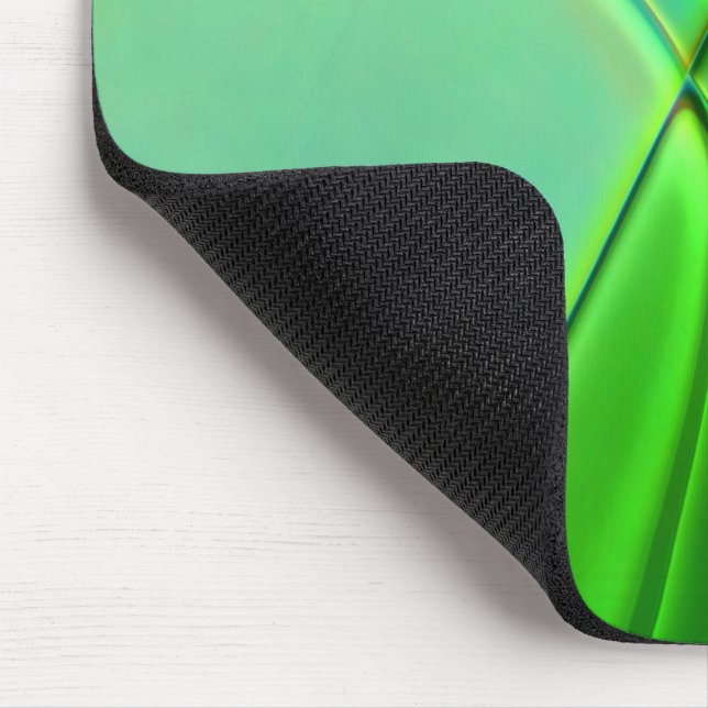 Curved green geometric shapes with deep contours   mouse pad (Corner)