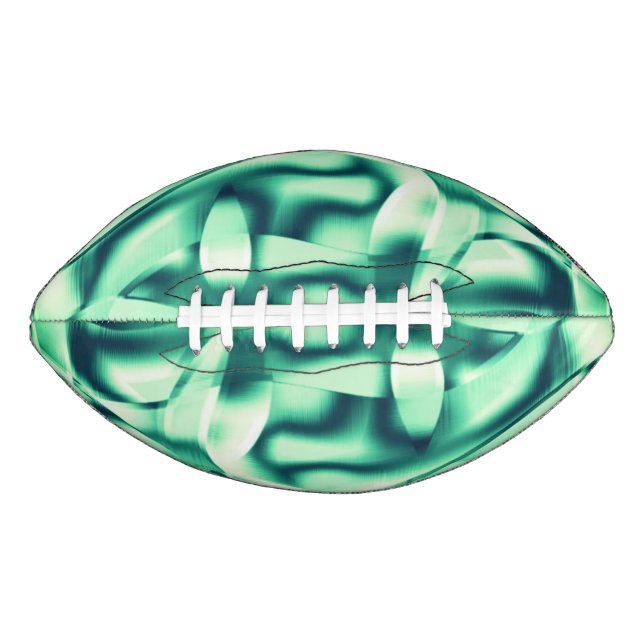 Curved green shapes of acrylic, mint green shades football (Front)