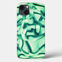 Curved green shapes of acrylic, showy mint shades