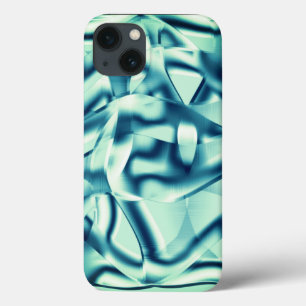 Curved greenish blue shapes, showy cyan tones Some iPhone 13 Case