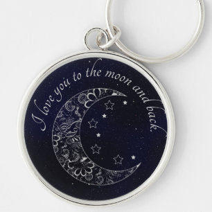 Curved  I Love You To The Moon and Back Key Ring