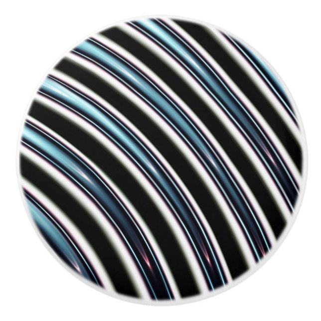 Curved Lines Close Up Of A Fractal Ceramic Knob (Front)