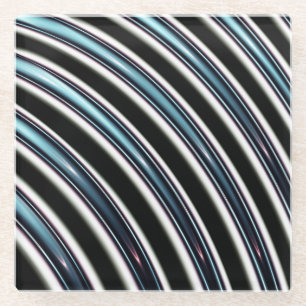 Curved Lines Close Up Of A Fractal Glass Coaster