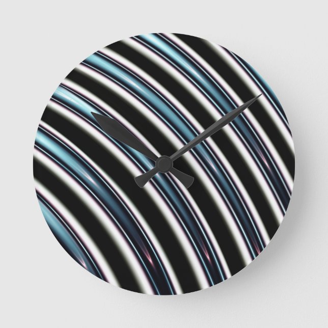 Curved Lines Close Up Of A Fractal Round Clock (Front)