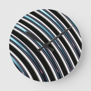 Curved Lines Close Up Of A Fractal Round Clock
