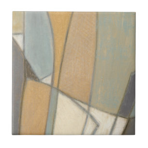 Curved Lines & Muted Earth Tones Ceramic Tile