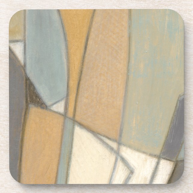 Curved Lines & Muted Earth Tones Coaster (Front)
