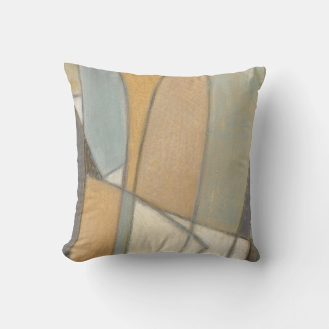 Curved Lines & Muted Earth Tones Cushion (Front)