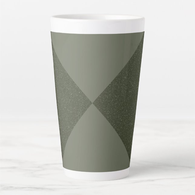 Curved Moss Green & Textured Latte Mug (Front)