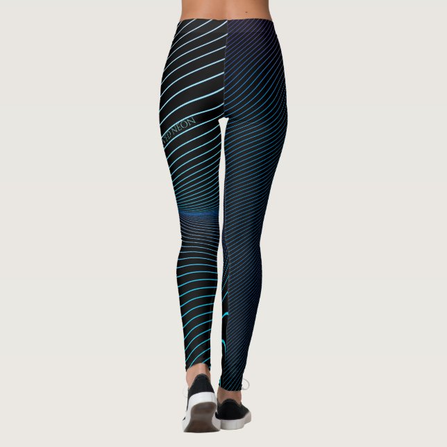 Curved Neon All-Over-Print Leggings (Back)