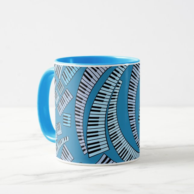 Curved Piano Keys Mug (Front Left)